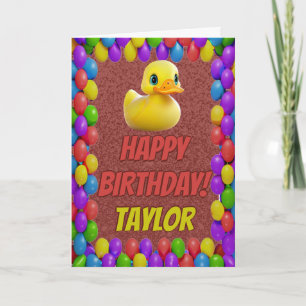 Rubber Duck Personalized Fun Greeting Birthday Card