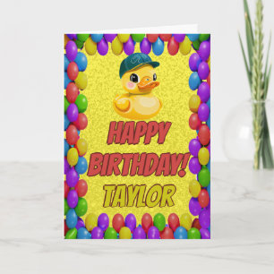 Rubber Duck Personalized Fun Greeting Birthday Card