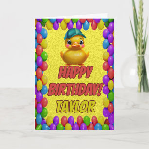 Rubber Duck Personalized Fun Greeting Birthday Card