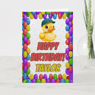 Rubber Duck Personalized Fun Greeting Birthday Card