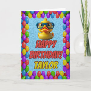 Rubber Duck Personalized Fun Greeting Birthday Card