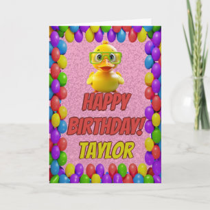 Rubber Duck Personalized Fun Greeting Birthday Card