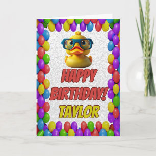 Rubber Duck Personalized Fun Greeting Birthday Card