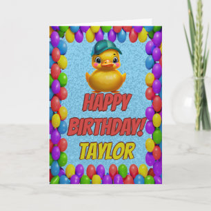 Rubber Duck Personalized Fun Greeting Birthday Card