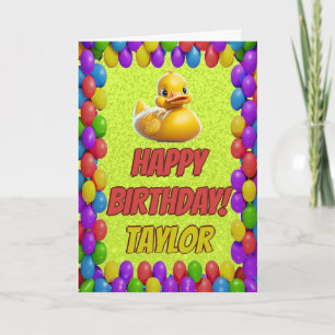Rubber Duck Personalized Fun Greeting Birthday Card