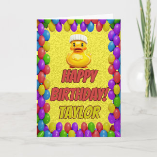 Rubber Duck Personalized Fun Greeting Birthday Card