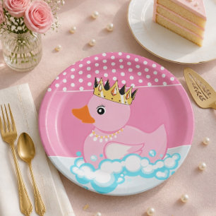 Rubber Duck (Pink) Birthday Party Paper Plate