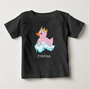 Rubber Duck (Pink) Vivid Print Personalized Baby T-Shirt