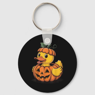Rubber Duck Pumpkin Halloween Keychain