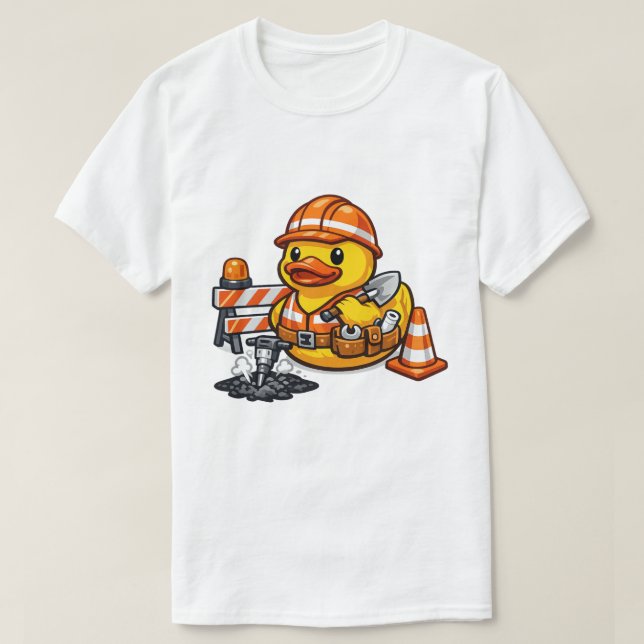Rubber Duck Road Worker T-Shirt (Design Front)