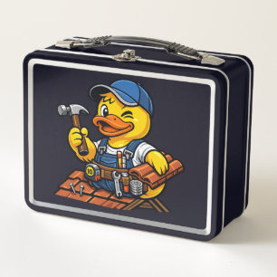 Rubber Duck Roofer Metal Lunch Box