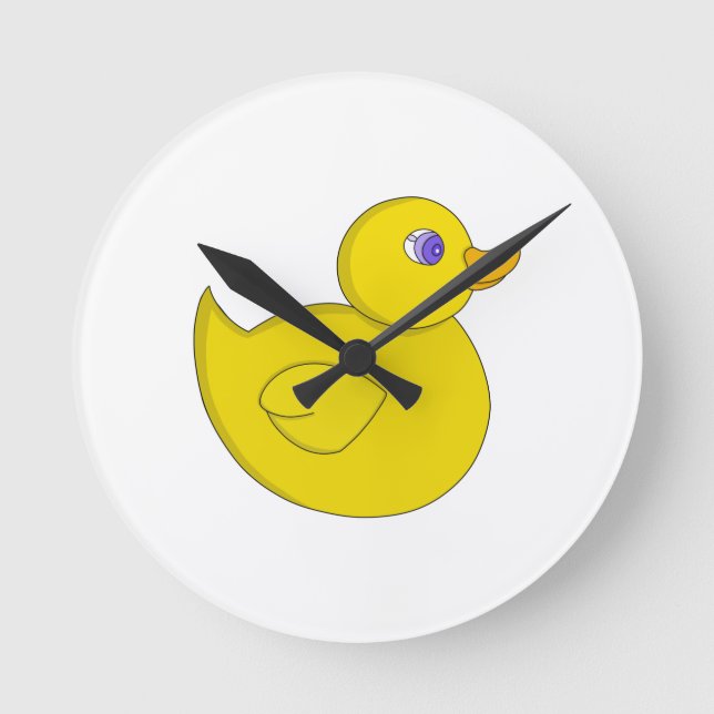Rubber Duck Round Clock (Front)