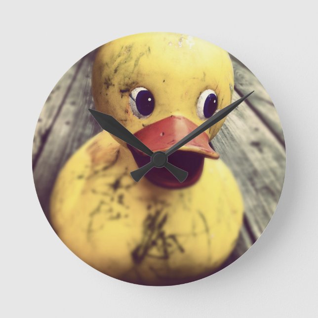Rubber Duck Round Clock (Front)