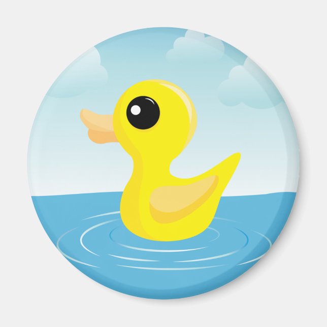 Rubber Duck Round Magnet (Front)