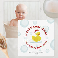 Rubber Duck Santa Christmas Bubbles Photo