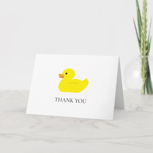 Rubber Duck Shower Birthday Thank You Card (Front)
