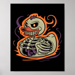 Rubber Duck Skeleton Rubber Duckie Costume Party  Poster