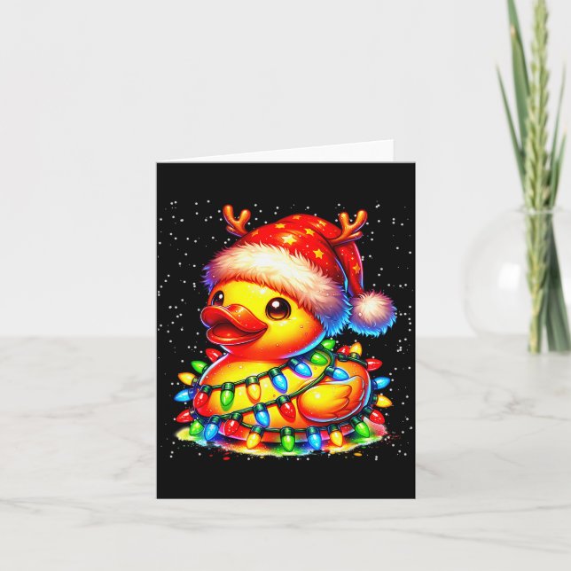 Rubber Duck Squad Christmas Light Reindeer Crew Xm Card (Front)