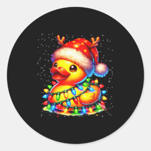 Rubber Duck Squad Christmas Light Reindeer Crew Xm Classic Round Sticker