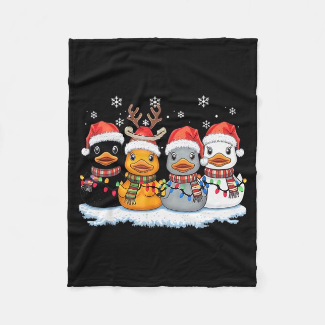 Rubber Duck Squad Christmas Light Reindeer Crew Xm Fleece Blanket (Front)