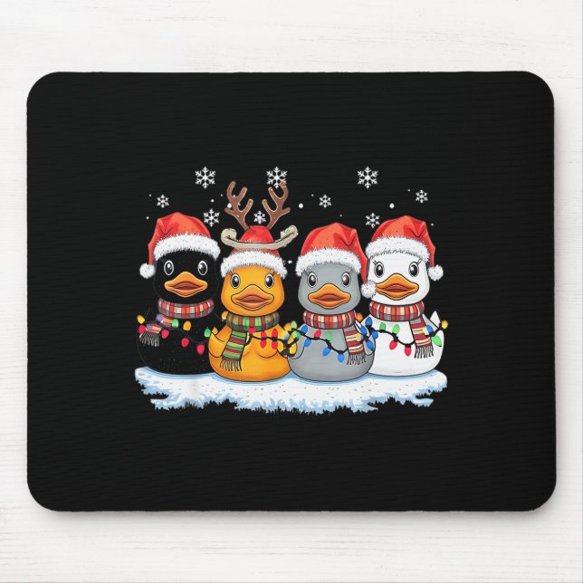 Rubber Duck Squad Christmas Light Reindeer Crew Xm Mouse Pad (Front)