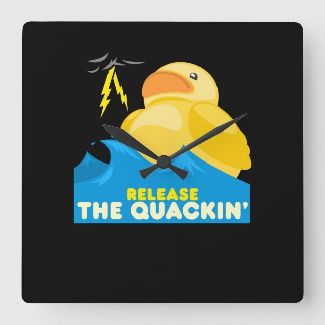 Rubber Duck Square Wall Clock (Front)