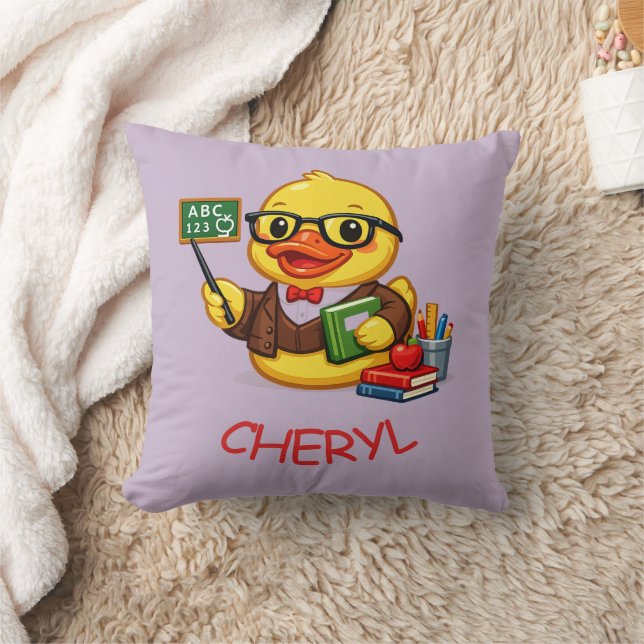 Rubber Duck Teacher Throw Pillow (Blanket)