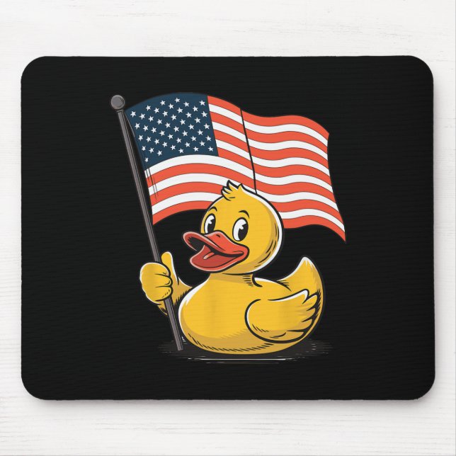 Rubber Duck Usa Flag Independence Day Bath Duck 3  Mouse Pad (Front)