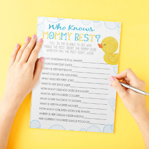 Rubber Duck Who Knows Mommy Best Baby Game Pack Notepad