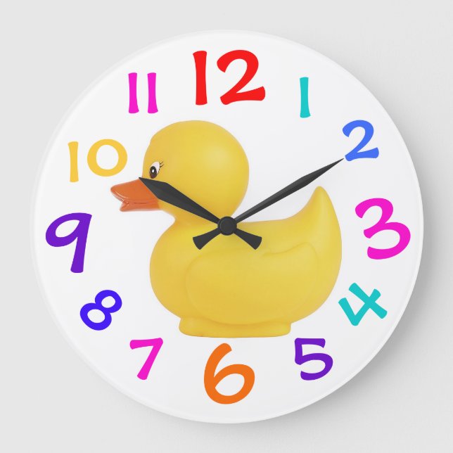Rubber Duck With Colourful Numbers Clock (Front)