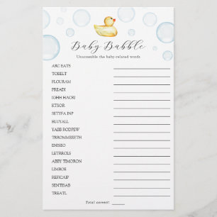 Rubber Duck Word Search and Scramble Double Game