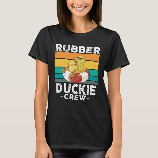 Rubber Duck Yellow Duckie Crew Bath Ducks Duckling T-Shirt (Front)