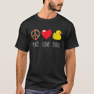 Rubber Duck Yellow Rubber Ducks Love Peace Rubber T-Shirt