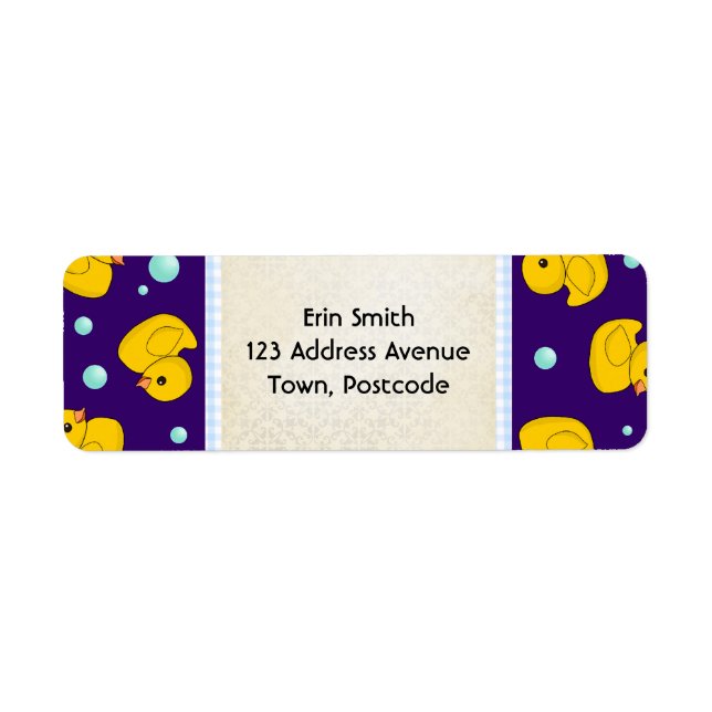 Rubber Duckie address label (Front)