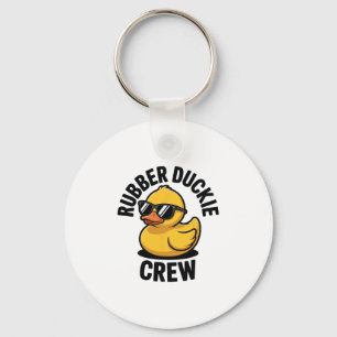 Rubber Duckie Crew Boat Pontoon Funny Rubber Duck Keychain