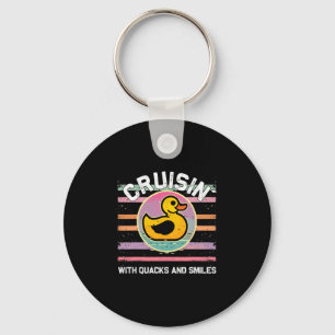 Rubber Duckie Crew Enjoying Cruise Ship Vacation V Keychain