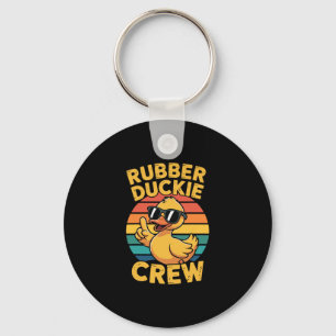 Rubber Duckie Crew Love Duck Cute Duck Retro Vinta Keychain