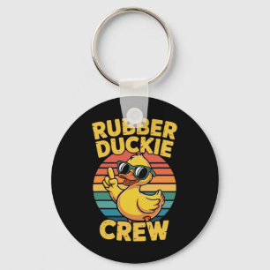 Rubber Duckie Crew Retro Duck Vintage Duck Funny Keychain