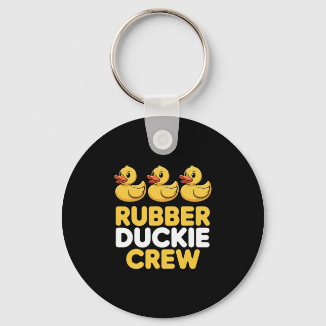 Rubber Duckie Crew Three Ducks Funny Ducks Ducklin Keychain (Front)