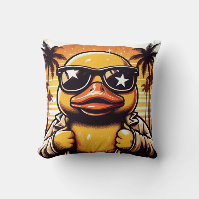 Rubber Duckie Duck  Throw Pillow (Front)