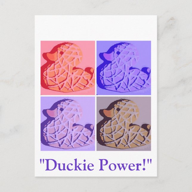 Rubber Duckie Pop Art Postcard (Front)