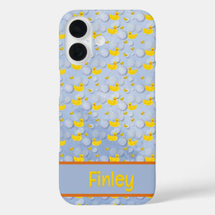 Rubber ducks and bubbles pattern iPhone 16 case