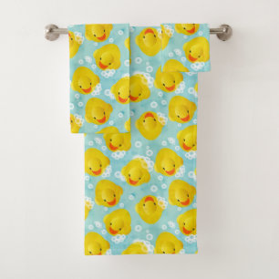 Rubber Ducks Bath Pattern Bath Towel Set