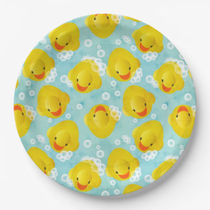 Rubber Ducks Bath Pattern Paper Plate