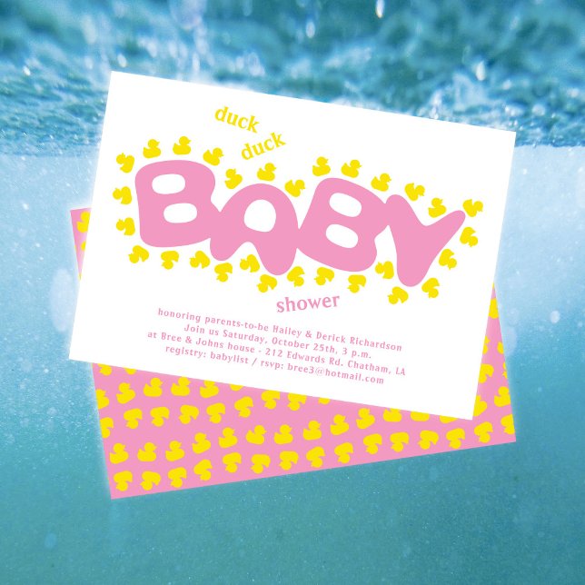 Rubber Ducks Duck Duck Baby Shower Invitation (Creator Uploaded)