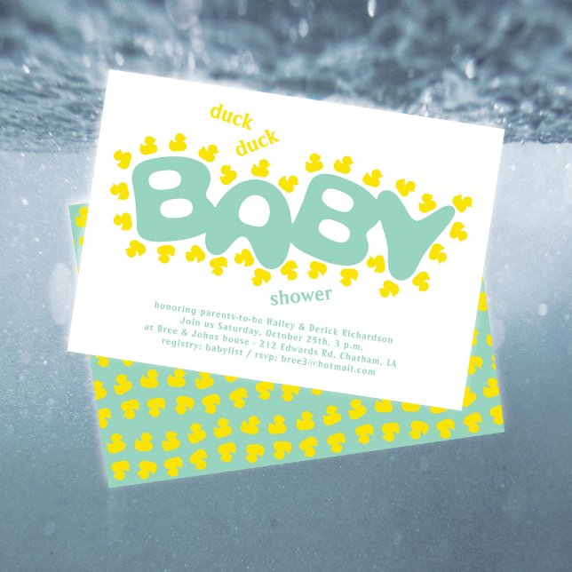 Rubber Ducks Duck Duck Baby Shower Invitation (Creator Uploaded)