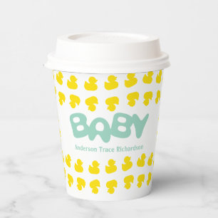 Rubber Ducks with Baby Name Paper Cups