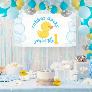 Rubber Ducky 1st Birthday Party Banner
