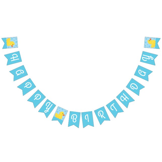 Rubber Ducky 1st Birthday Party Kids Baby Bunting Flags (All)