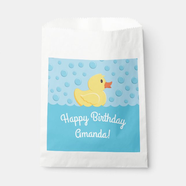 Rubber Ducky 1st Birthday Party Kids Baby Favour Bag (Front)